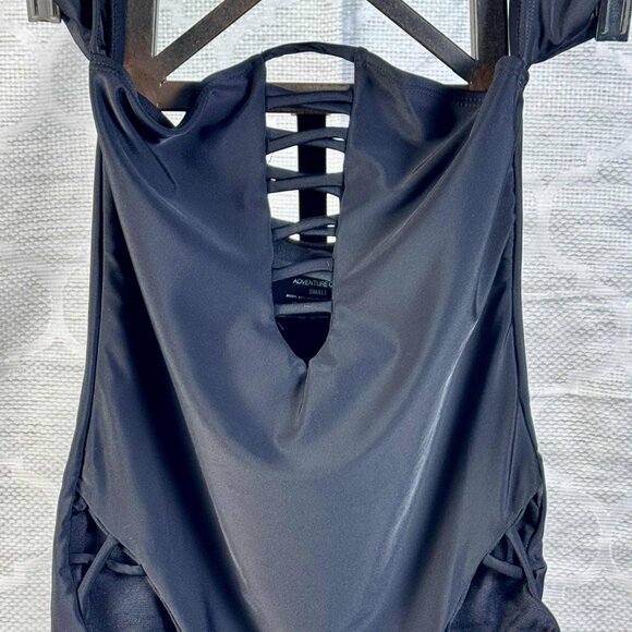 Adventure Club Black Lattice One-Piece Swimsuit – Size Small - Picture 2 of 5